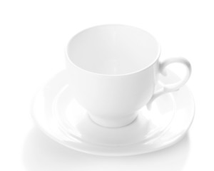 White cup isolated on white