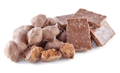 chocolate on a white background