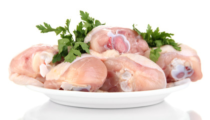 Raw chicken legs isolated on white