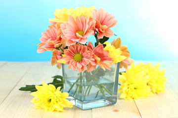 Chrysanthemum flowers in vase