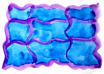 watercolor blue purple isolated on white for your design