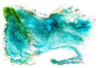 watercolor isolated on white for your blue design