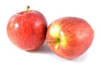 Fresh red apple on a white background