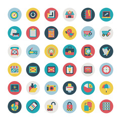 Retro flat  network icons vector collection