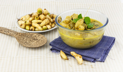 Curry with native vegetation in the South of Thailand