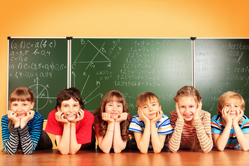 studying in classroom