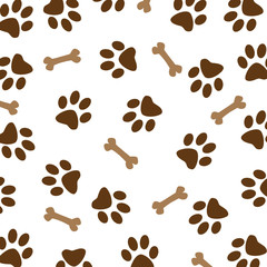 Brown Dog Paw Pattern