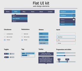 Fototapeta na wymiar UI is a set flat design, trend