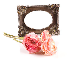 intage frame with rose