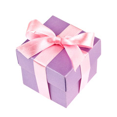 gift box with pink ribbon and bow