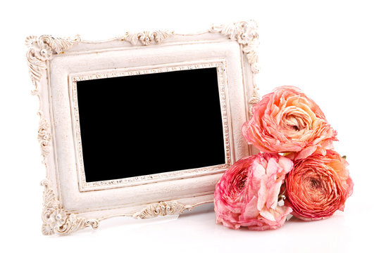 intage frame with rose