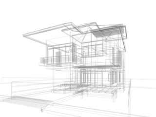 abstract sketch design of interior house