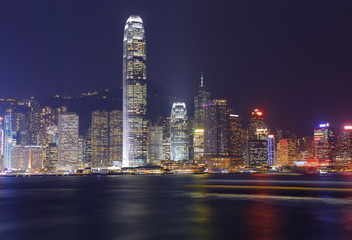 Fototapeta na wymiar Hong Kong city skyline panorama at night
