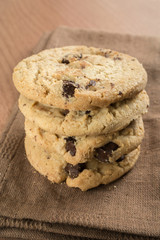 Stack of chocolate chip cookies