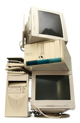 Heap of used computers