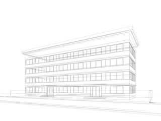 abstract sketch design of building