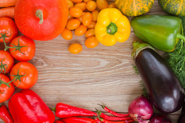 frame of  vegetables