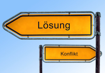 Strassenschild 5 - Konfliktlösung