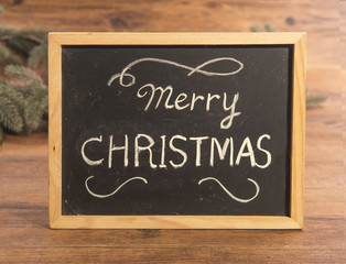 Obraz premium merry christmas on School blackboard