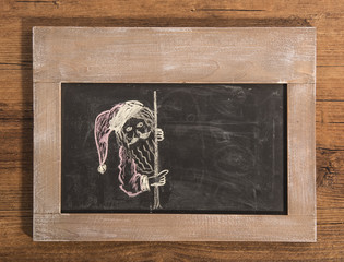 Santa's Sign drawing on blackboard