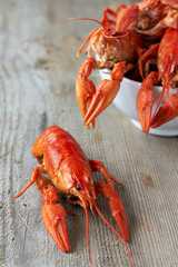 Red boiled crayfish
