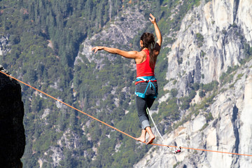 Femme en highline