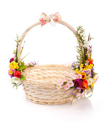 Fototapeta na wymiar basket decorated with flowers