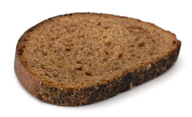 Slices of rye bread isolated on white background