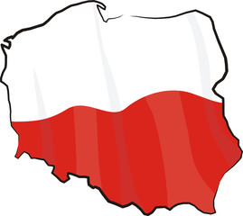 poland - map and flag