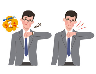 時間を気にするビジネスマン