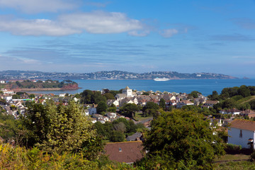 Fototapeta premium View of Torquay coast and bay Devon England from Paignton