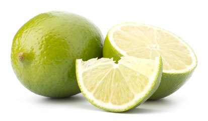 Fresh lime fruit Isolated on white background