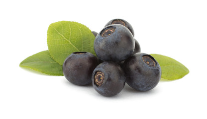 Fresh blueberries isolated on white background