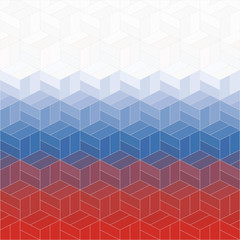 Russian flag of geometric shapes. Vector illustration. 