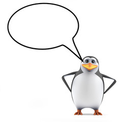 Cute penguin with an empty speech bubble