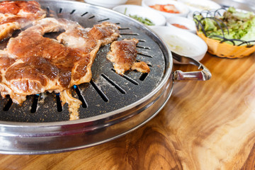 Meat on roaster