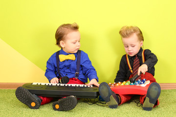 Two mods boy in bright clothes