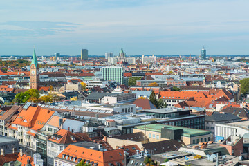 Fototapeta na wymiar Aerial view of Munchen Marienplatz