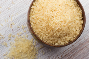 Rice in ceramic bowl
