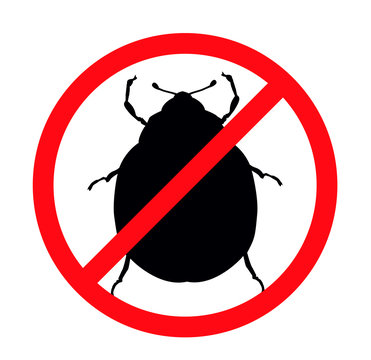 Beetle vector silhouette isolated. Insect repellent emblem
