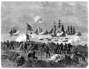 Fototapeta premium Battle : Chesapeake Bay (1781)