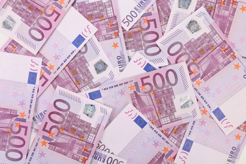 Obraz na płótnie Canvas Five hundred euro notes