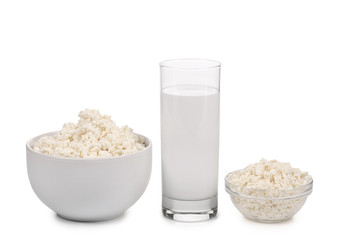 Cottage cheese and milk glass