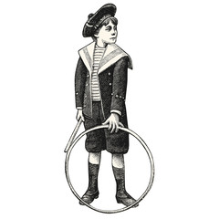 Garçon avec son cerceau © lynea