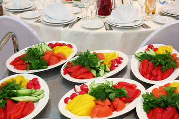Snacks made with fresh vegetables on a tray