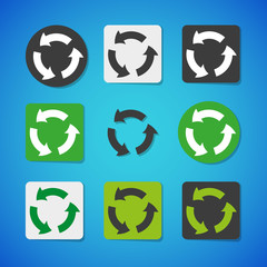 Vector recycling icon set