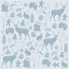 card with Christmas deer