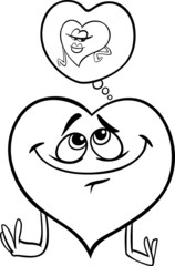 heart in love cartoon coloring page