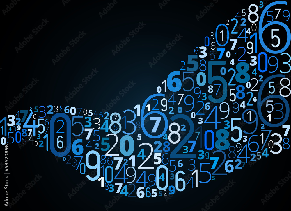 Poster s-shape, vector font from numbers