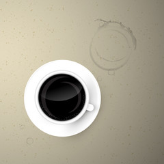 Cup of Coffee on Paper Background